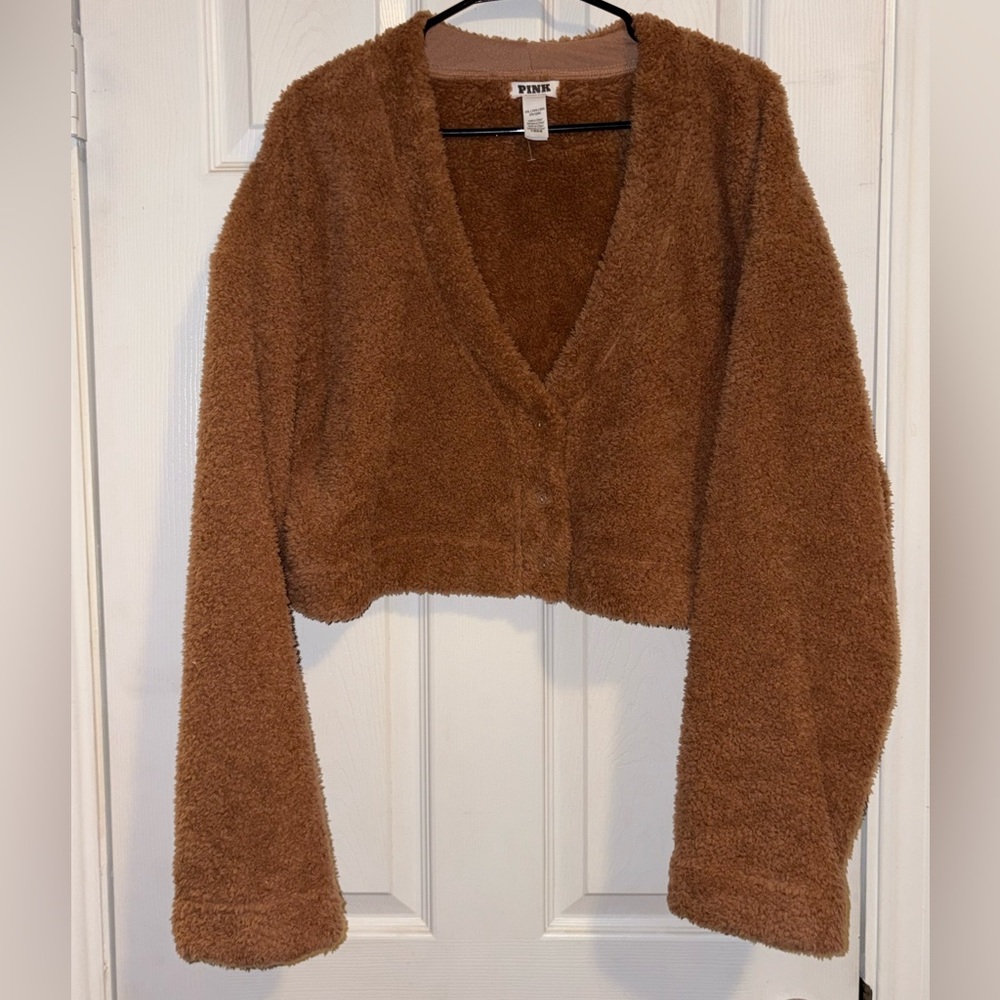 PINK Victoria's Secret Tan Teddy Sleep Top XXL